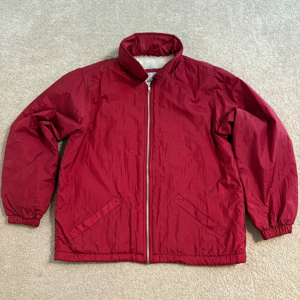 Blair Faux fur Lined Women Jacket Full Zip Nylon Shell Red‎ Winter Coat Medium